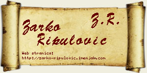 Žarko Ripulović vizit kartica